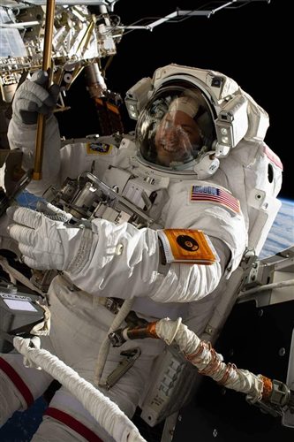 Kaito Fujimori in a spacesuit during an EVA